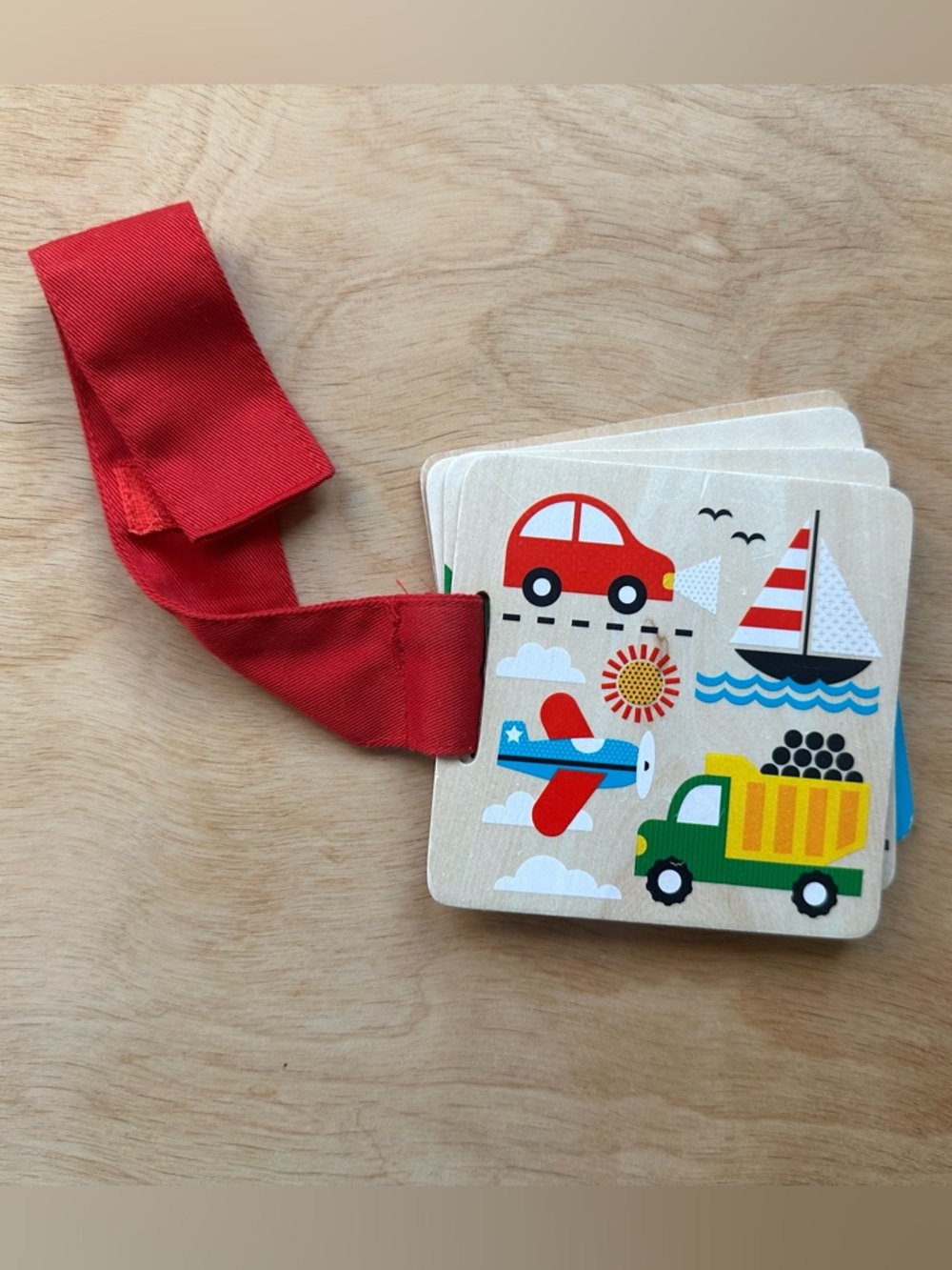 Petit Collage Wooden Baby Board Book Transportation Cars Boats Planes Toy Book